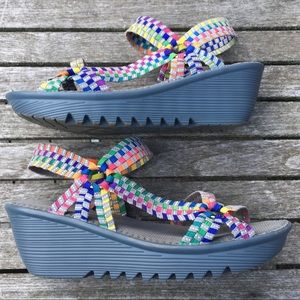 Bernie Mev. Multi Colour Elastic Strap Sandal